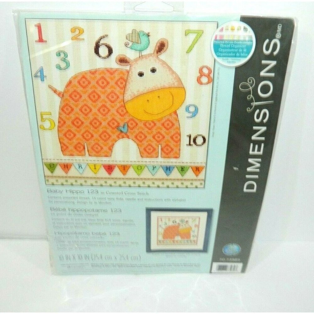 Dimensions Baby Hippo 123 Counted Cross Stitch 70-73989 New In Package